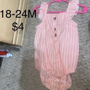 Pink Striped Baby Romper